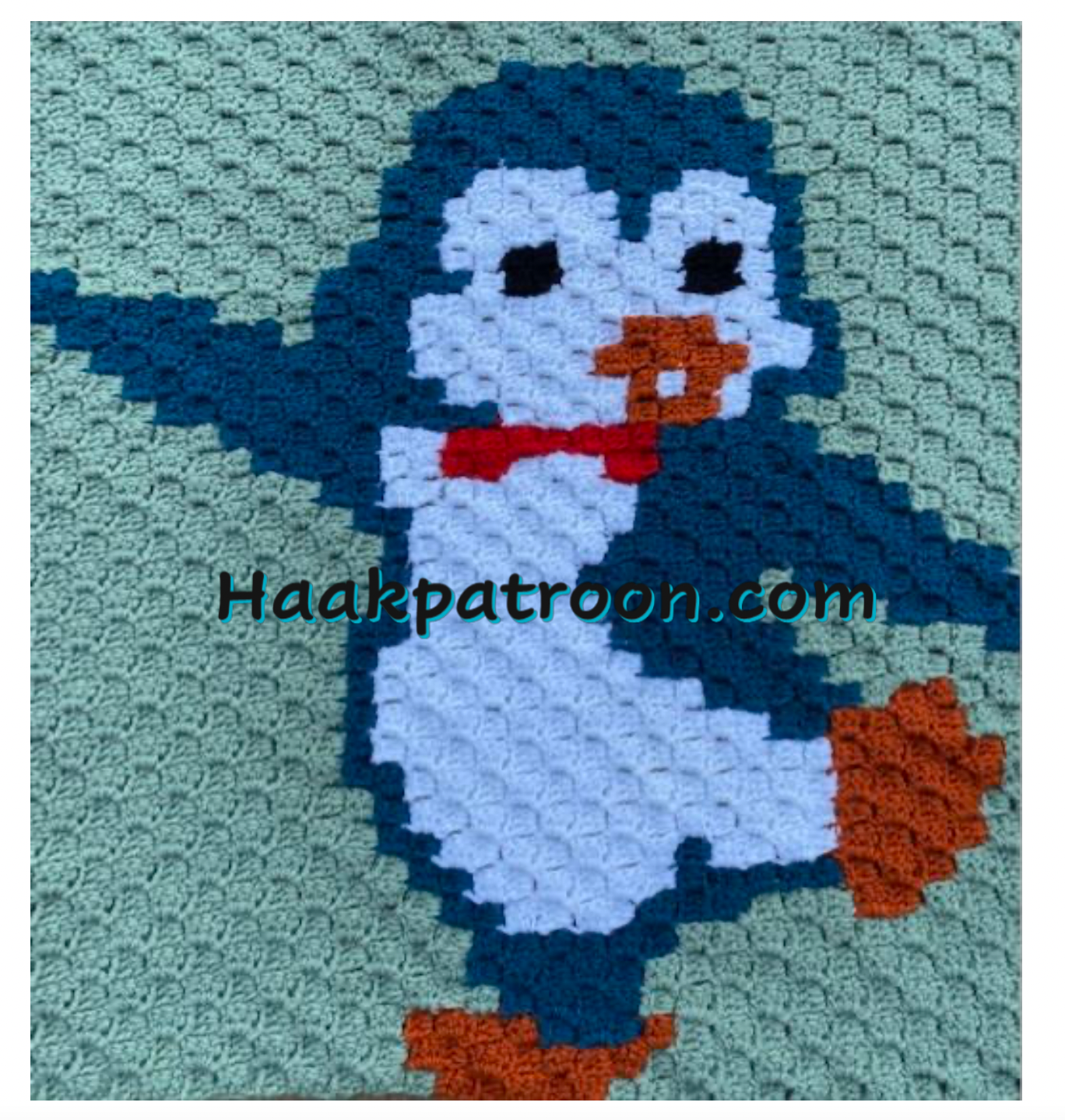 Haakpatroon voor babydeken met Swingende Pinguin  73cm x 77cm (B5)