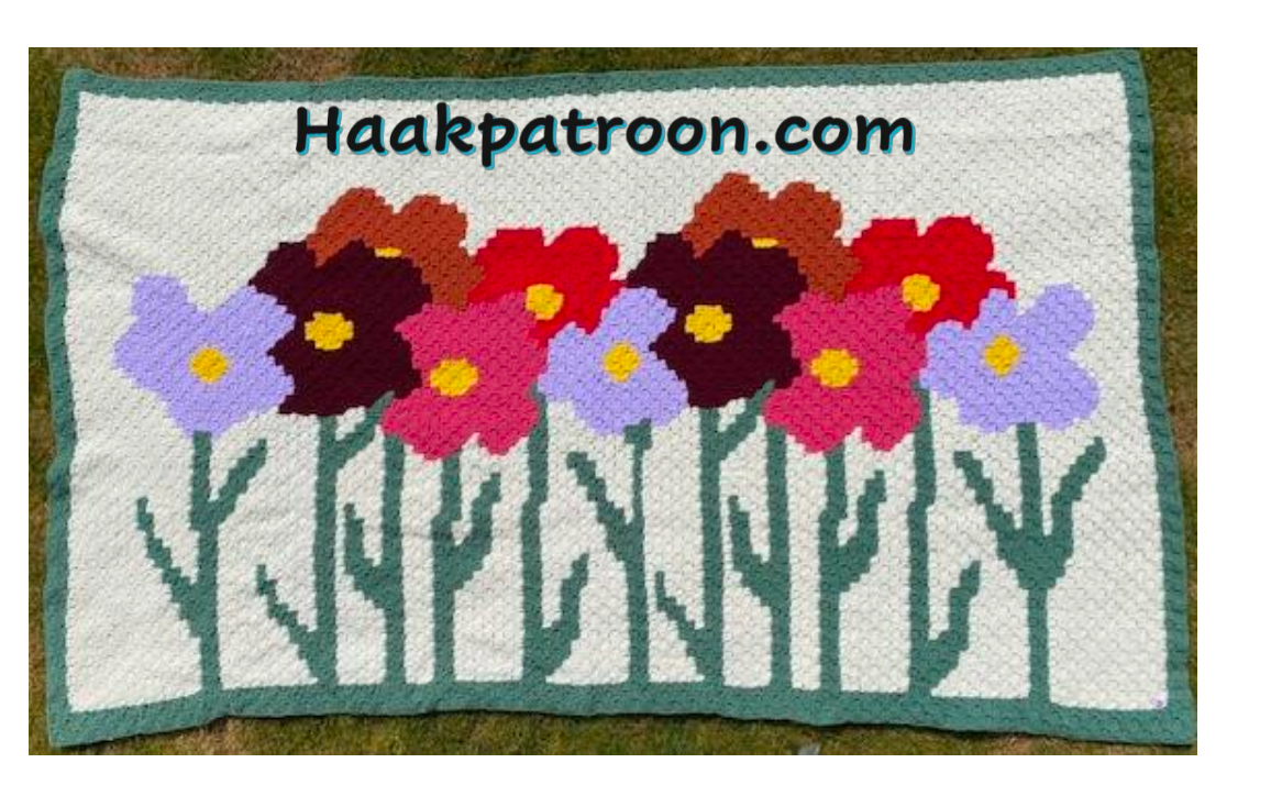 Haakpatroon Deken met veldbloemen
