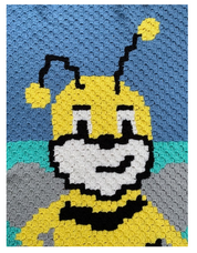 "pixel crochet childrens blanket C2C"