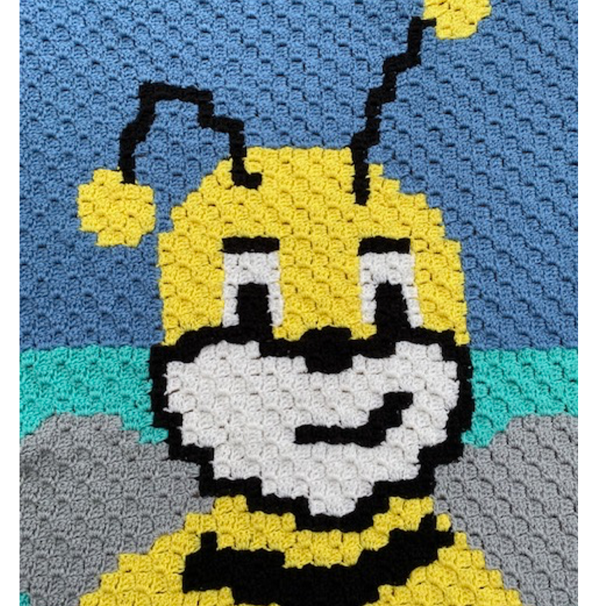 "pixel crochet childrens blanket C2C"
