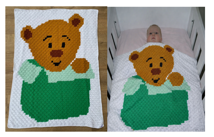 "Corner to corner baby blanket pattern"
