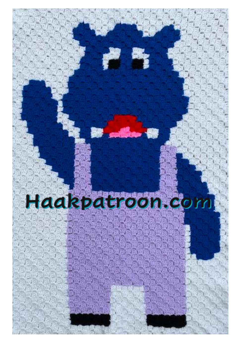 Haakpatroon voor Kinderdeken met Happy Hippo 85cm x 105cm (D5)