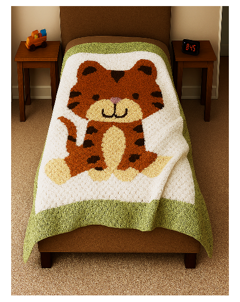 Haakpatroon voor deken Tijgertje 150cm x 175cm (D9)