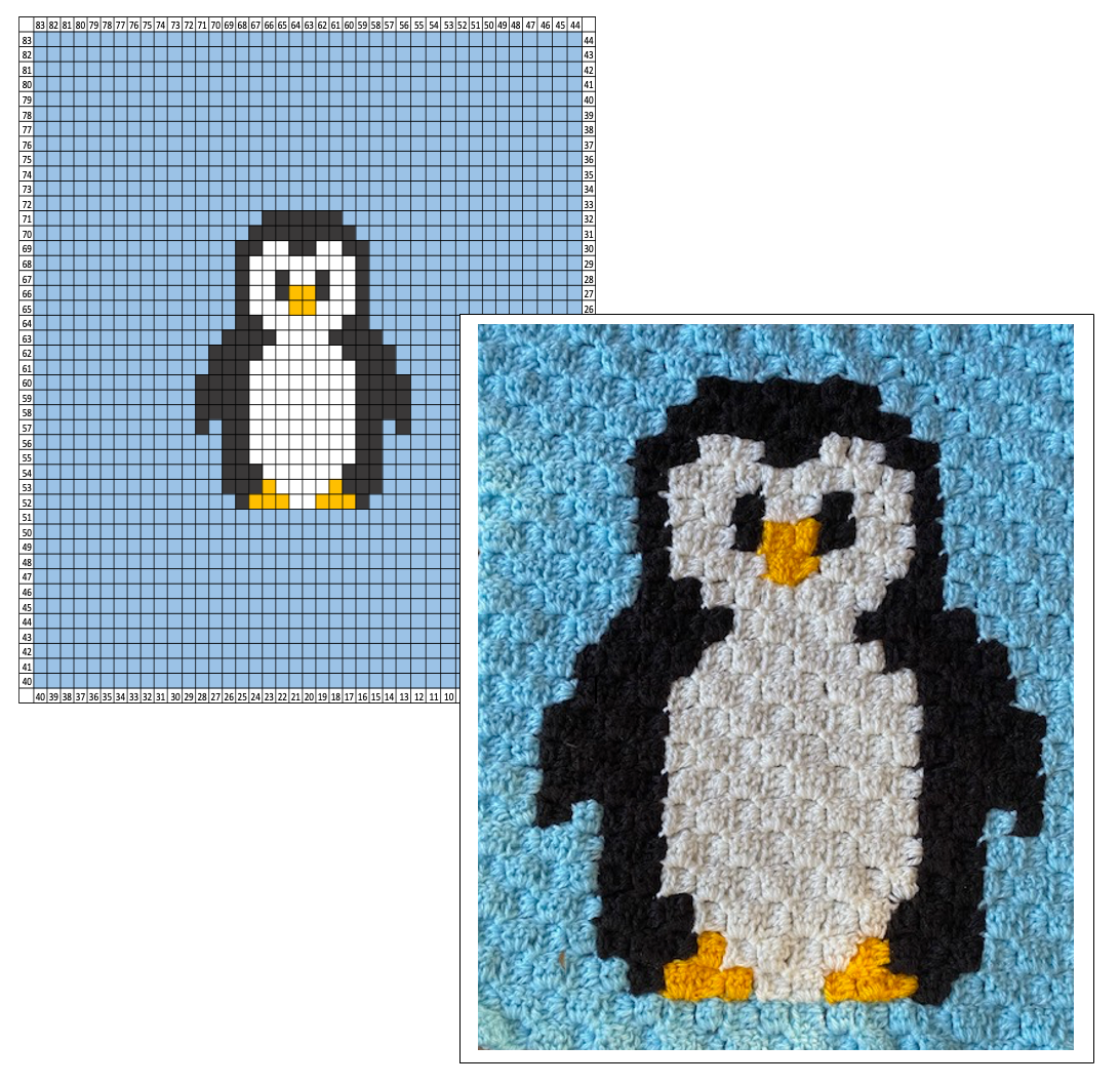 gratis C2C haakpatroon babydekentje 70cm x 75cm (G4)