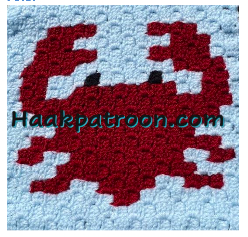 Haakpatroon De Krab 23cm x 23cm (L2.21)