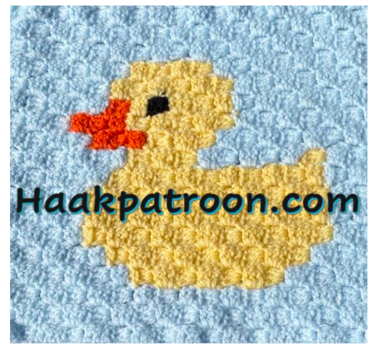 Haakpatroon Het Badeendje 23cm x 23cm (L2.9)