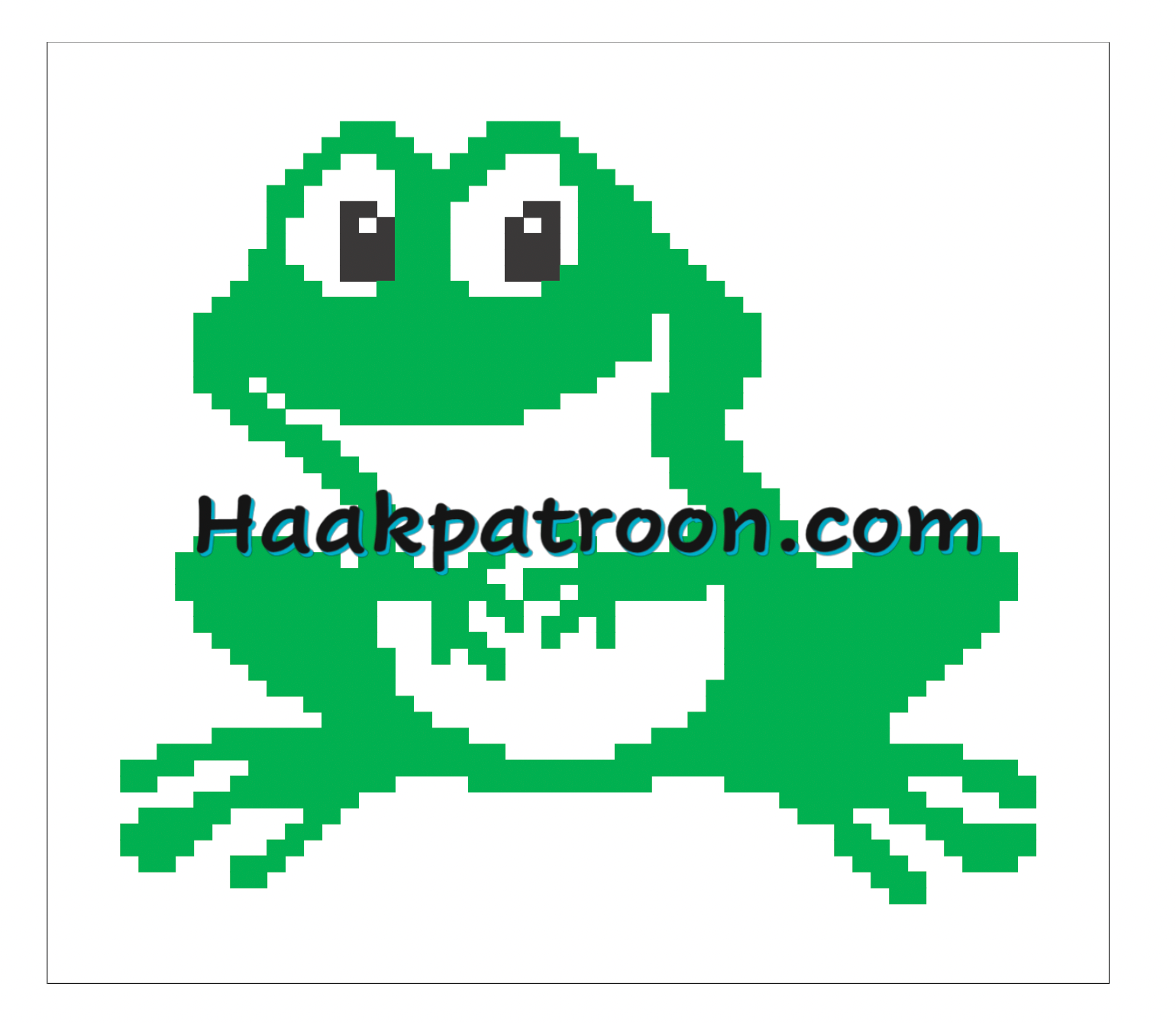 Haakpatroon babydeken/Boxkleed de grote groene kikker 75cm x 76cm (N8)